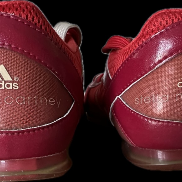 Stella McCartney Designer Red Addidas Runners Size 7 us - Picture 5 of 11